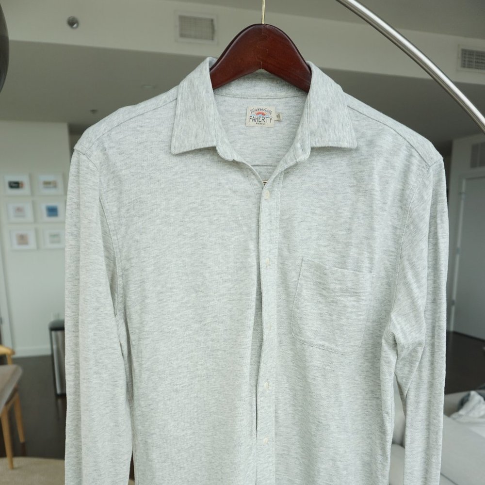 Faherty - Men's Long Sleeve Button Down (gray/white)